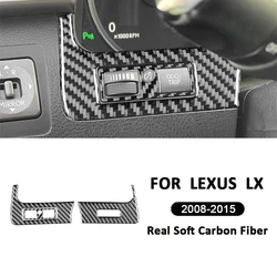 2PCS For Lexus LX 2008-2015 Carbon Fiber Auto Instrument Panel Left Right Button Knob Cover Frame Decoration Interior Sticker