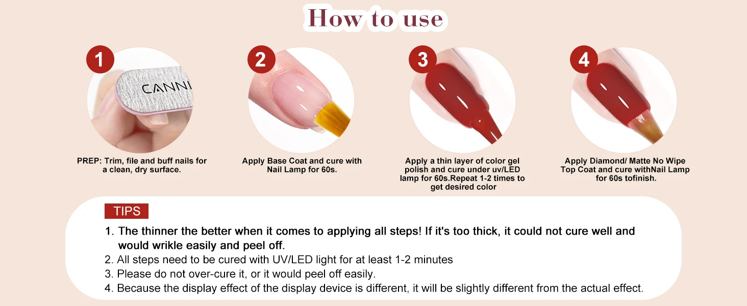 CANNI HEMA/TPO FREE 9ML Primer Base Coat Topcoat und Color Gel Polish Base Soak Off UV LED Fast Dry Nail Liquid Manicure Gel DIY – Detail 15