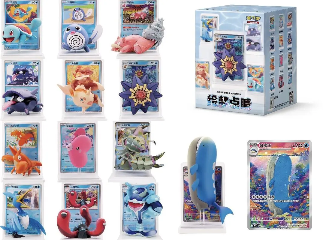 

Original Pokemon Tcg Simplified Chinese Dream Painting Vol.2 Water Type Collection Pvc Figure Set For Collectors
