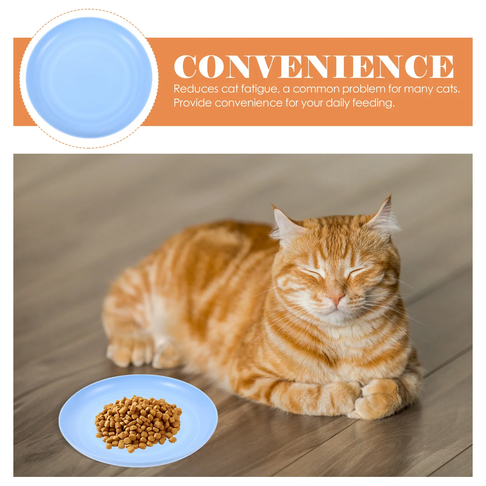 

4Pcs Cat Food Dish Plastic Feeding Bowls Round Flat Plates Nonslip Base Sturdy Bowls for Indoor Cats Easy Clean