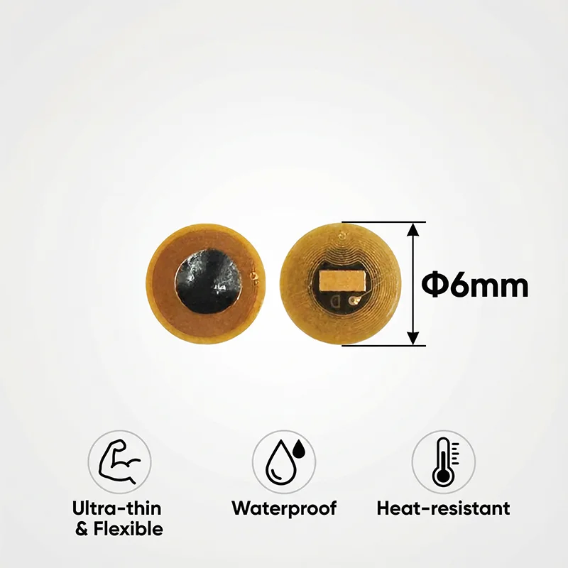 Diameter 6mm NXP NTAG213 NFC Tags  Programmable RFID Stickers Round Waterproof Flexible FPC NFC Labels for Phones Wearables