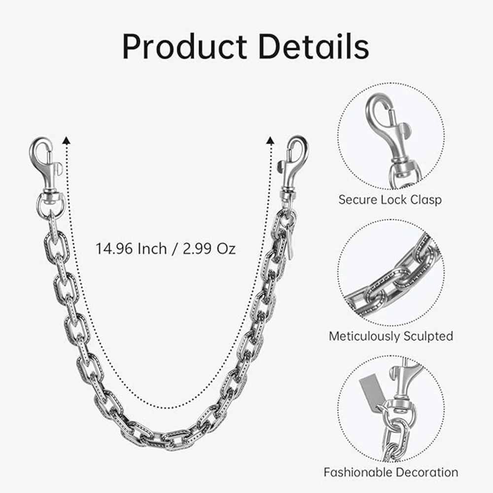 1/2Pcs Paperclip Bag Chain Strap Decor Purse Replacement Chain with Double Lobster Clasps Fashion Handbag Accessories for Women