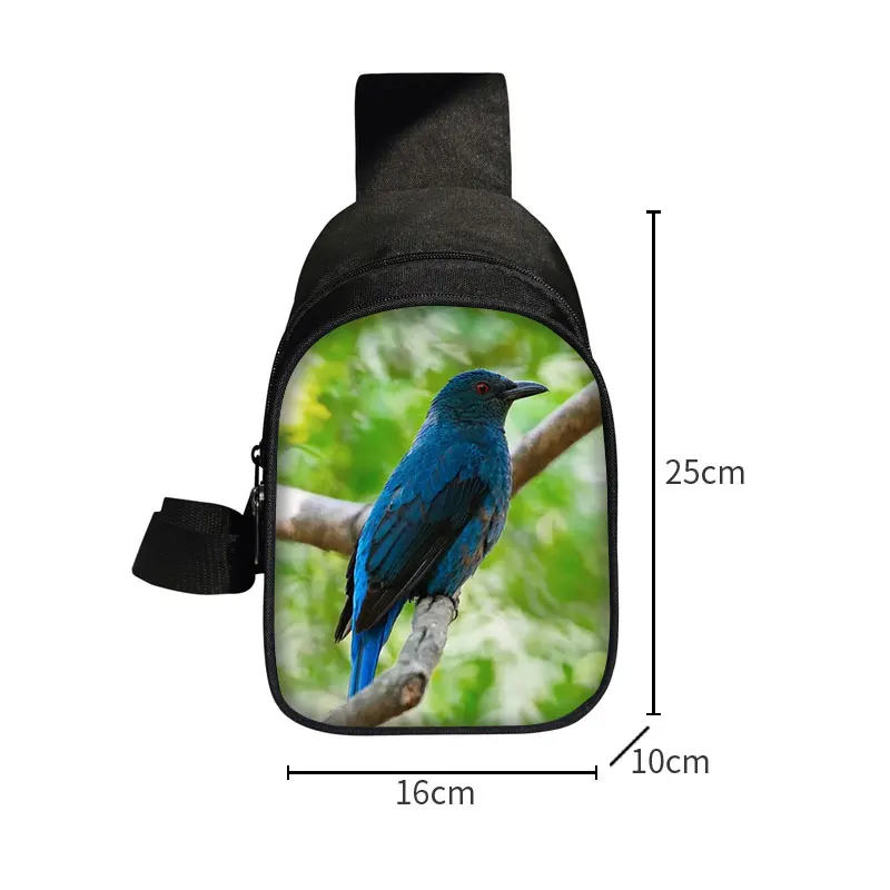 Cute Birds Goldfinch Print Chest Bags Blue Marsh Tit Crossbody Bag for Travel Coal Tit Shoulder Bags Purse Phone Key Holder