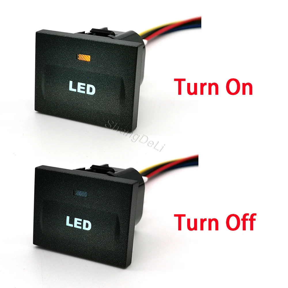 1PC Schwarz Auto LED Radar Vorne Hinten Nebel Licht Power On Off Schalter Taste Mit Verbinden draht für Ford Focus 2 Mk2 2009 2010 2011 – Detail 3