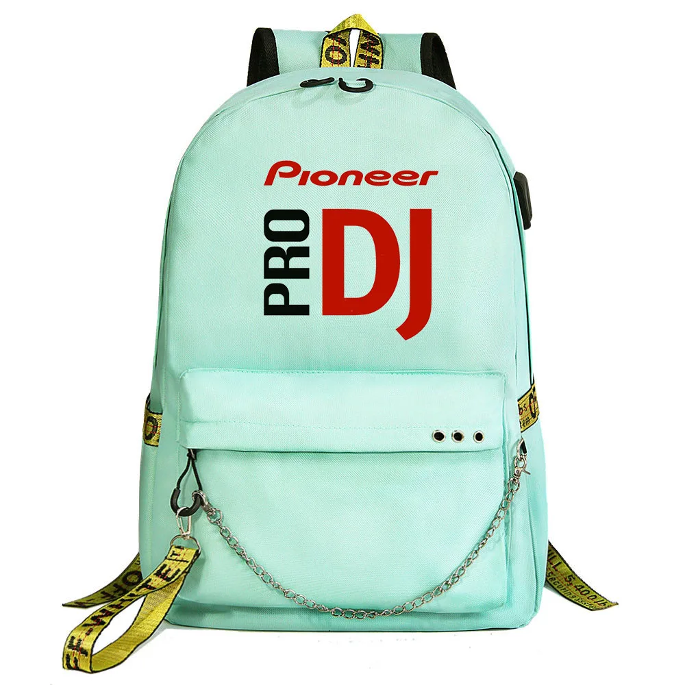 

Pioneer Pro Dj USB Backpack School Bag Laptop Rucksack Women Men Backbag Travel Daypacks Chain Backpack Mochilas