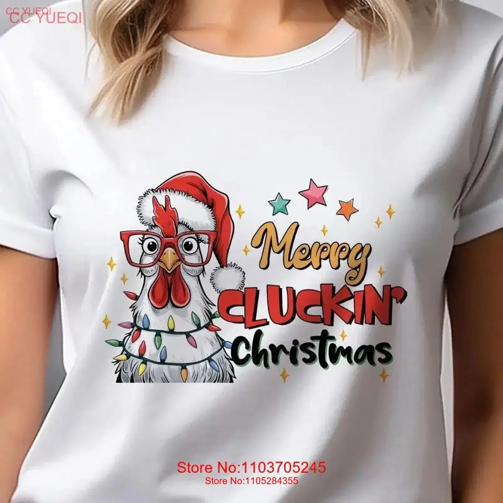 Merry Cluckin Christmas Chicken Homestead Farm Bella Canvas Crew Neck T Shirt DTF 50366 vintage Washed Casual Soft