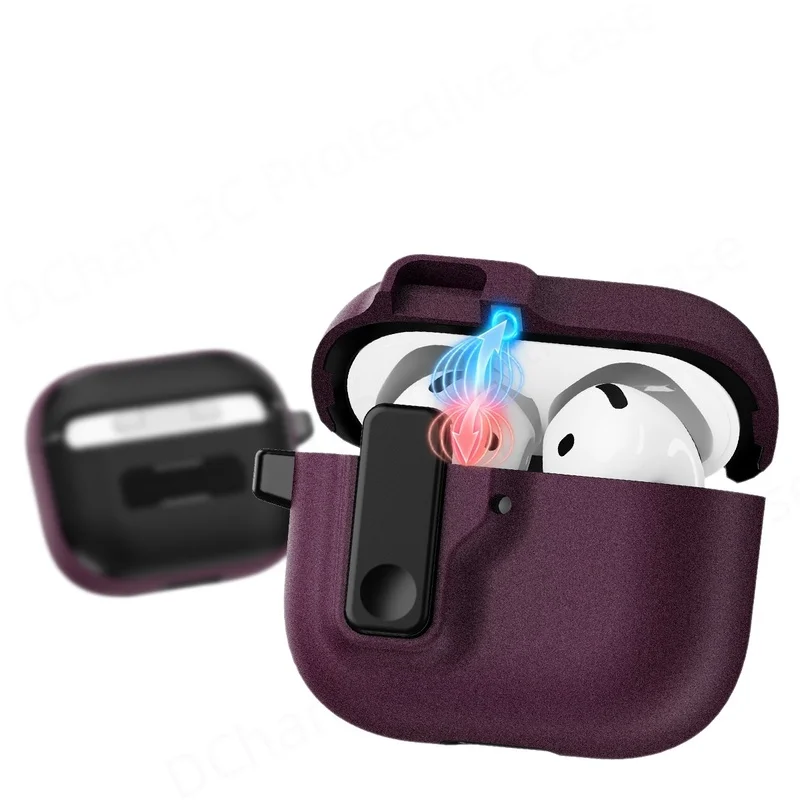 for AirPods 5 Case  Rugged Case For AirPods 5/4 ANC Case with Security Lock for 2026 AirPods 4/5 Cases【Sand Stone】With Lanyard