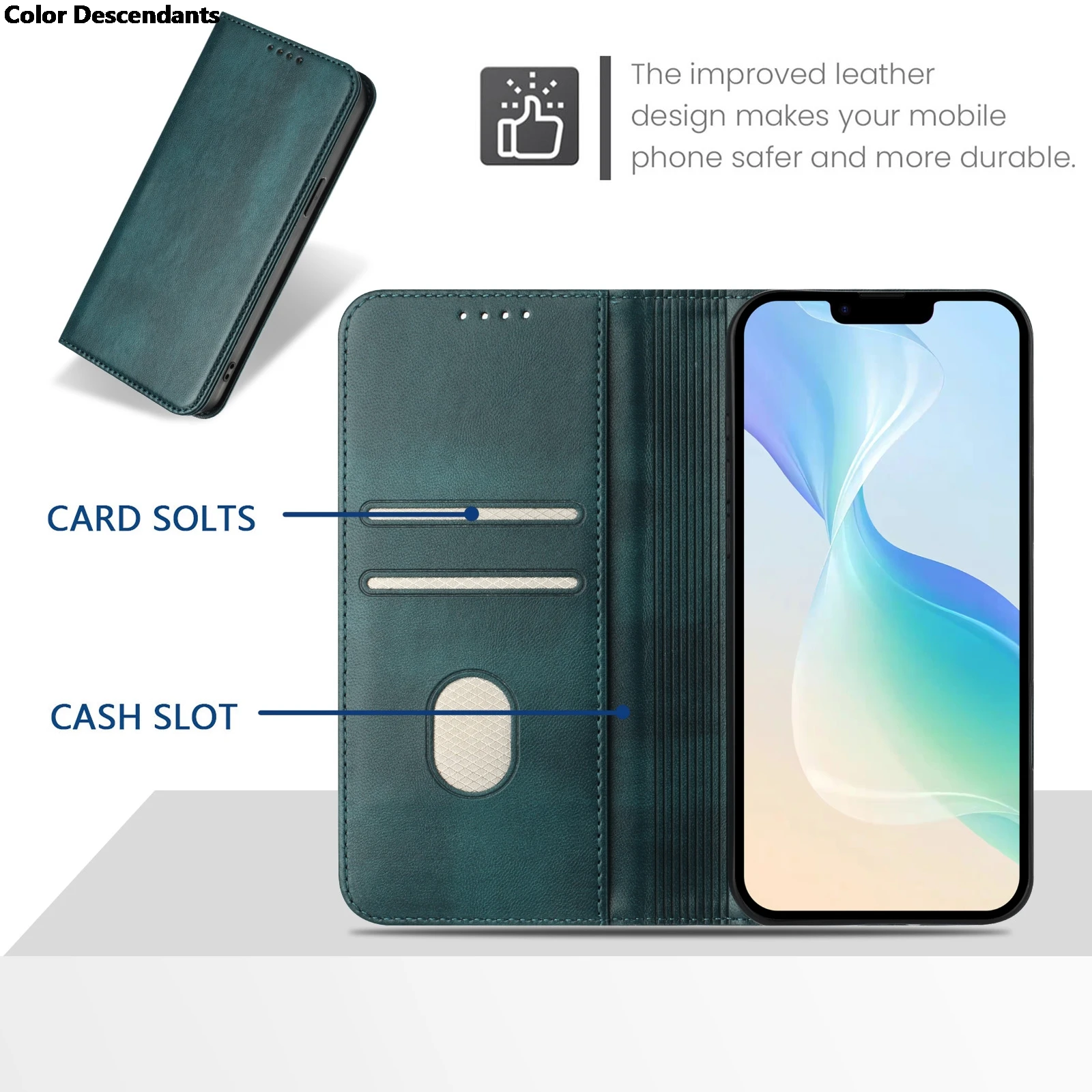 حافظة جلدية بحامل بطاقات مغناطيسية للأعمال لهاتف موتورولا إيدج 50S 50 Pro 50 Ultra Moto edge 50 Neo 50 Fusion 5G #2