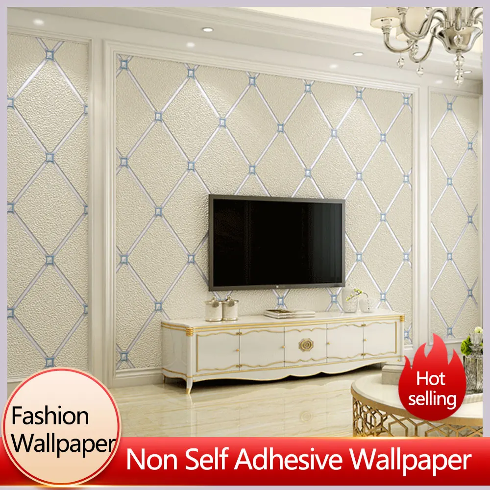 

Modern Minimalist Imitation Deer Skin Velvet 3D Wallpaper Bedroom Grid Wallpapers Living Room High Quality Decorative Wall Paper