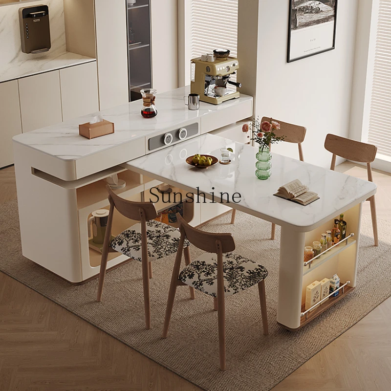 

Rotating and stretching island table integrated Italian minimalist household kitchen wall partition