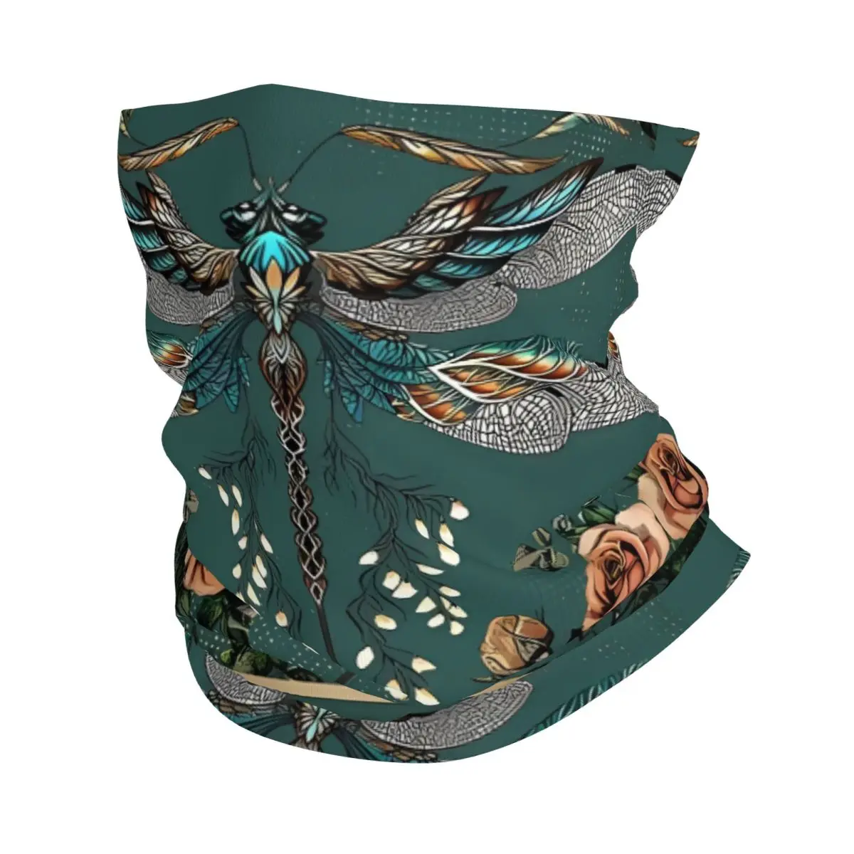 Dragonfly Pattern Thin Bandana Neck Gaiter Wrap Scarf Headband Neck Cover