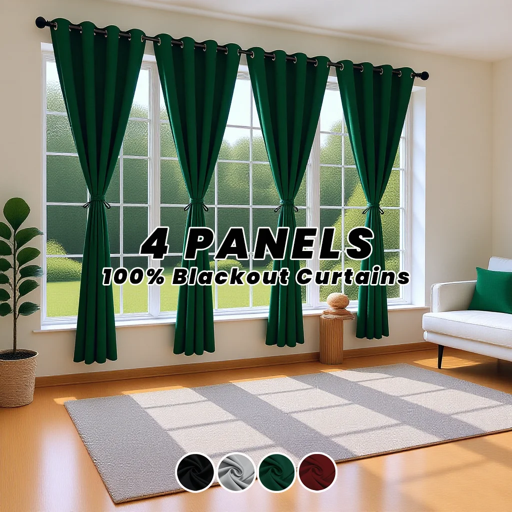

4-панельные шторы 100% блэкаут с термоизоляцией и шумоподавлением, разделители пространства, декор для Рождества, для гостиной, спальни, балкона
