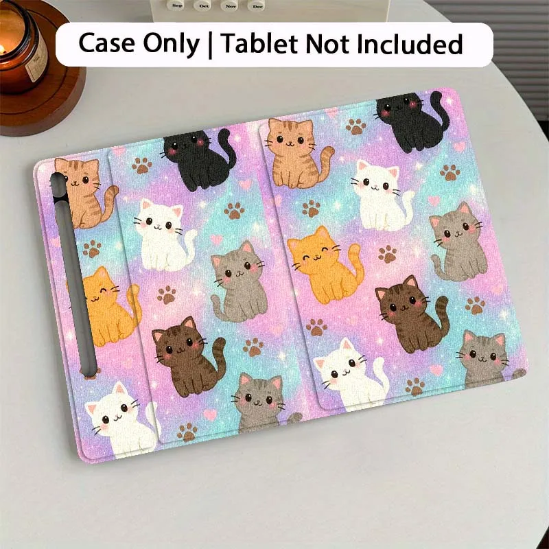 Luxury Anime Cat For Samsung Galaxy Tab S7 S8 S9 S10 FE Plus 12.4 13.1 Inch Tablet Case