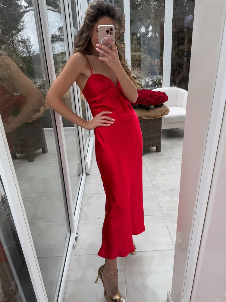HH 2025 Summer Dress For Women Fashion New Backless Slim Zipper Fly Long Dresses Woman Wild Female Evening Dress Vestidos