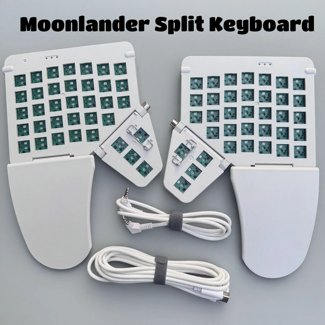 

Комплект разделенной клавиатуры Moonlander Ergodox, 76 клавиш, механическая клавиатура RGB с горячей заменой, QMK Keymap VIA, проводная однорежимная клавиатура
