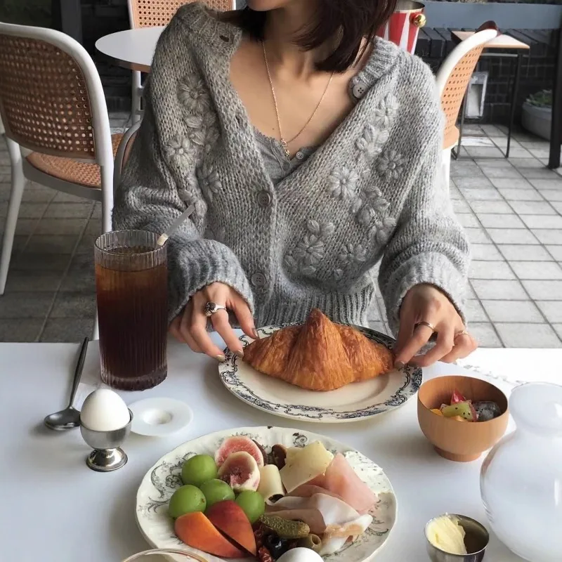 سترة صوفية محبوكة مطرزة يدويًا نقية على شكل نجمة، سترة صوفية صغيرة، ربيع وخريف 2026 #2