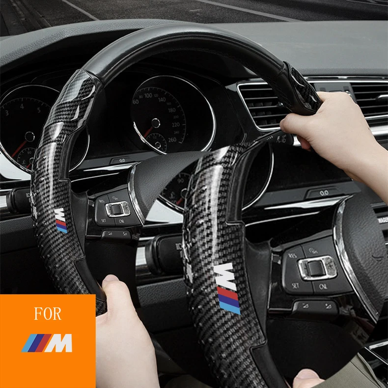

Carbon Fiber Car Steering Wheel Cover For BMW M E34 E36 E60 E90 E46 E39 E70 F10 F20 F30 X5 X6 X1 M3 M5 M6 E71 F01