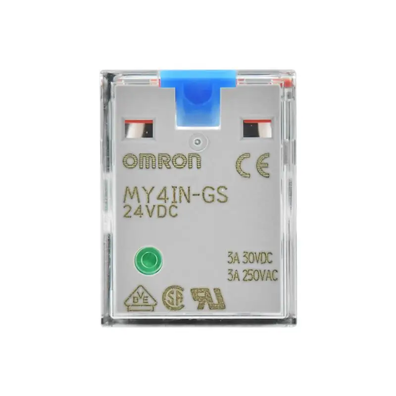 OMRON  MY2IN MY4IN-GS-R General Purpose Relay 4PDT 6A 24VDC/220-240VAC Lockable Test Button Mechanical Indicator LED Socketable view 3