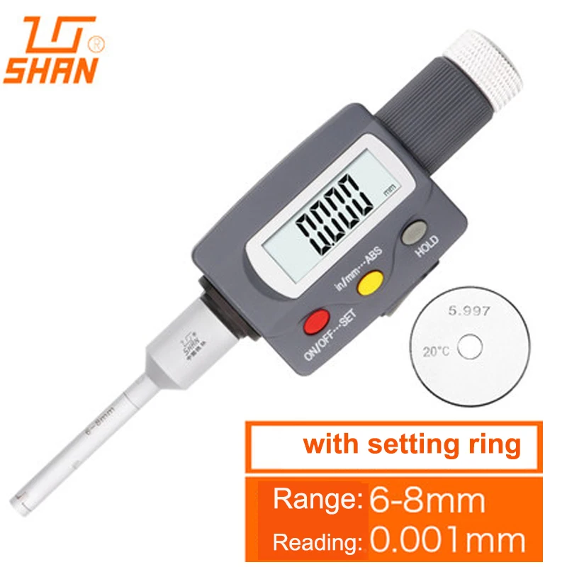 Aperture High Precision 0.005mm Three-Claw Inner Diameter Micrometer Three-Point Internal Measurement With Ring Gauges