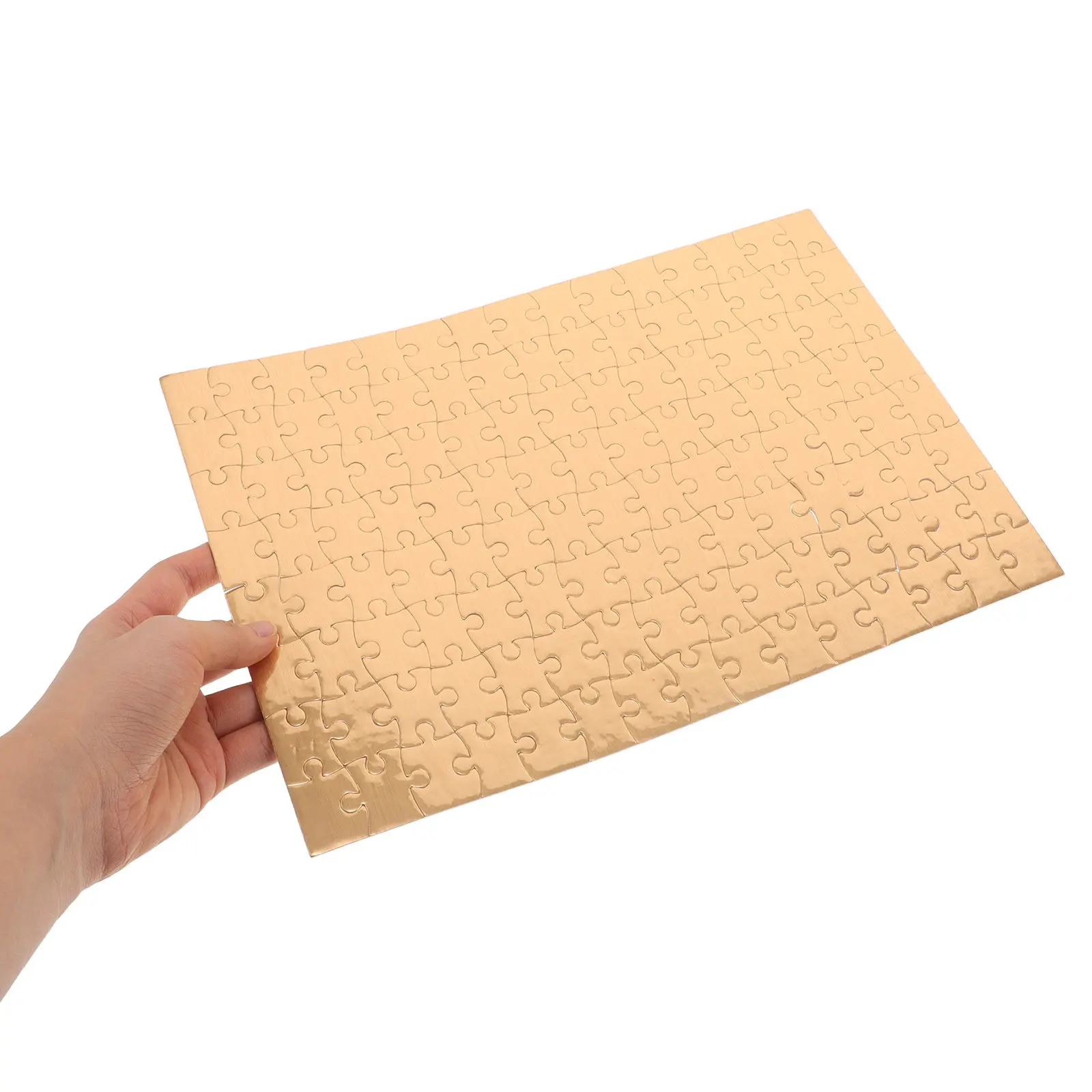 

4Sets Children's Blank Puzzle Golden Border Designed for Kids to Draw and Color DIY Craft Sublimation Jigsaw Creative Family