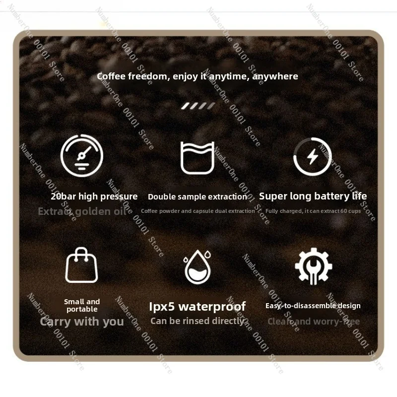 Portable Electric Italian Espresso Machine For Coffee Capsule And Powder Home Use