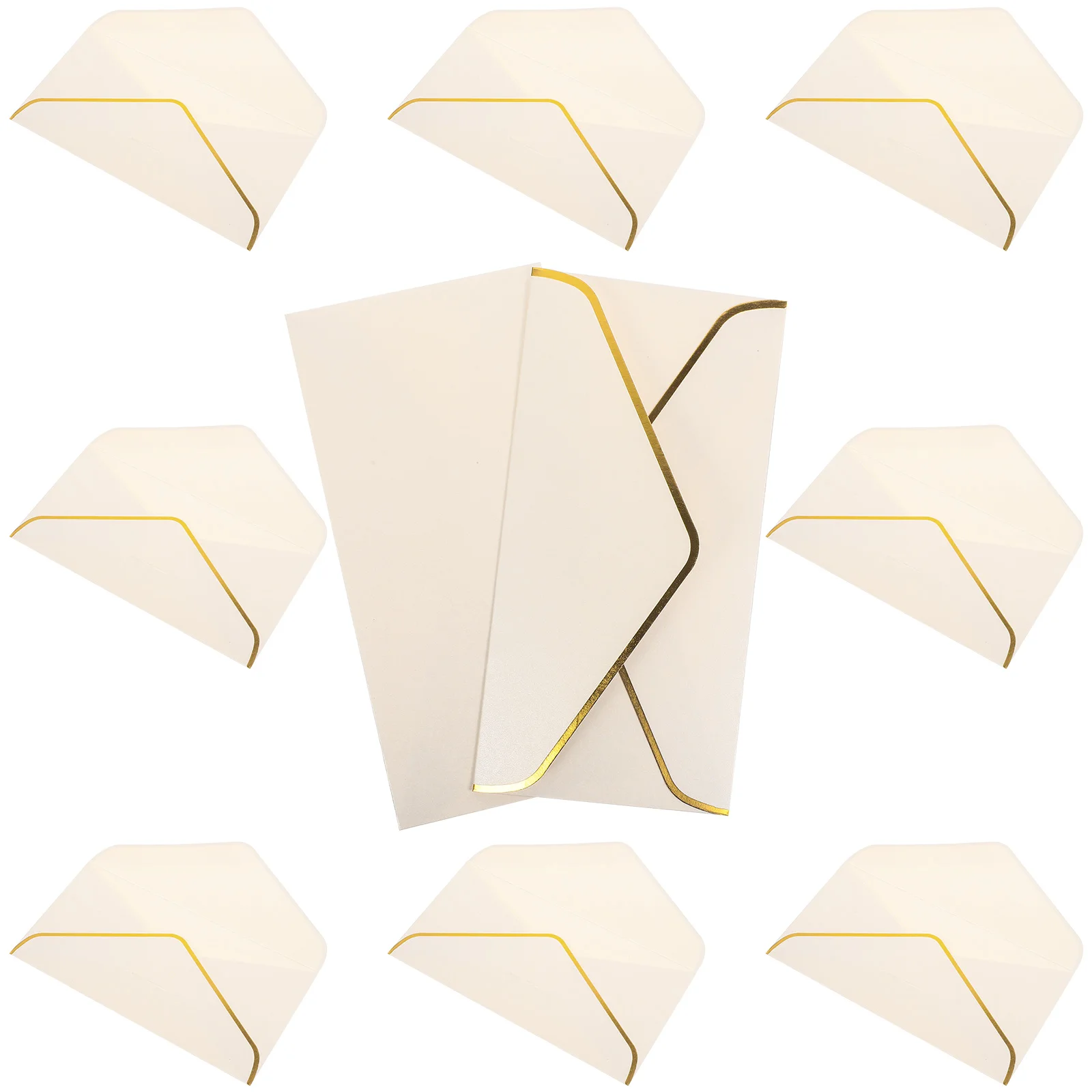 

10 Pcs Gold Trim Envelopes Compact Paper Fancy Wedding Baby Shower Invitation Cash Storage Party Accessories Card Envelope