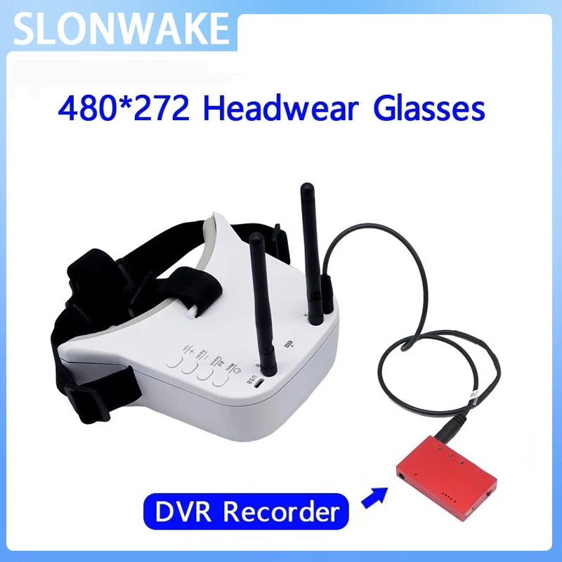 New Recording Video Set Mini DVR HD Recorder Recording or Snapping Photos and 3 inch White FPV Goggles 480*272 Headwear Glasses