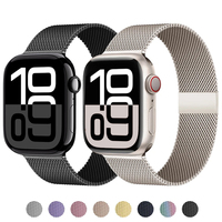Milanese Loop Straps For Apple Watch Bands 44mm 40 mm 45mm 41mm 49mm 46mm correa bracelet iWatch series 3 6 se 7 8 9 ultra 2 10