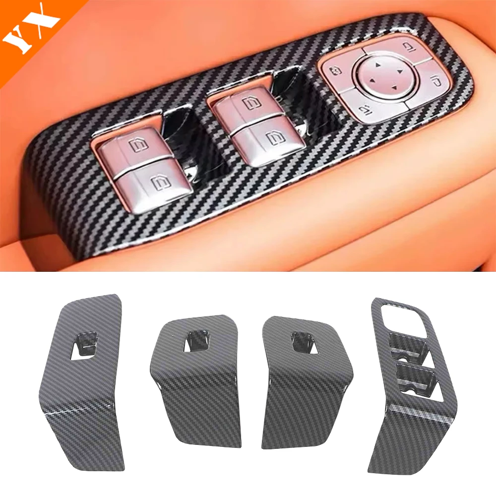 For Li Xiang L7 MAX Accessories Carbon Car Window Lift Rear Armrest Anti Inner Handle Seat Switch Adjustment Cover