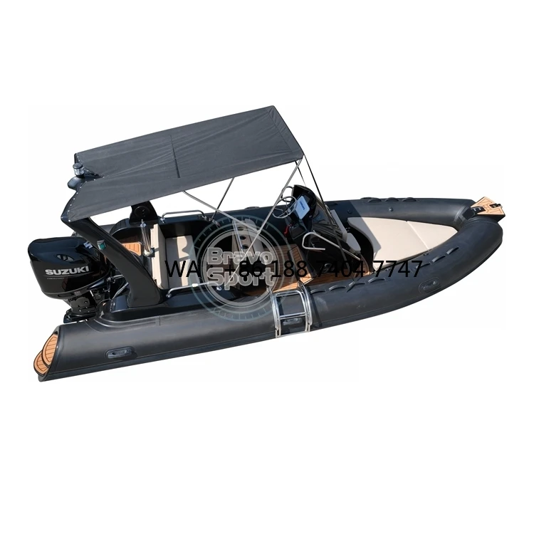 New Design CE 20 Foot Semi-Rigid Fiberglass Orca Hypalon Party Pontoon Boat with Motor