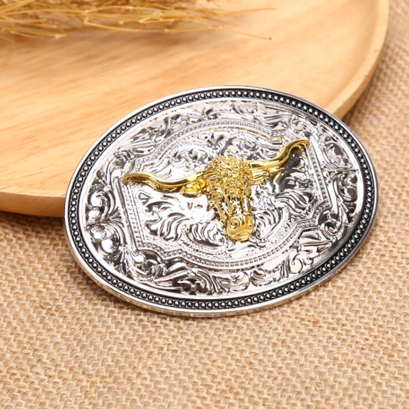 Alloy belt buckle Long Horn Bull Eagle Western Belt Buckle Golden Texas Cowboy Western Buckles