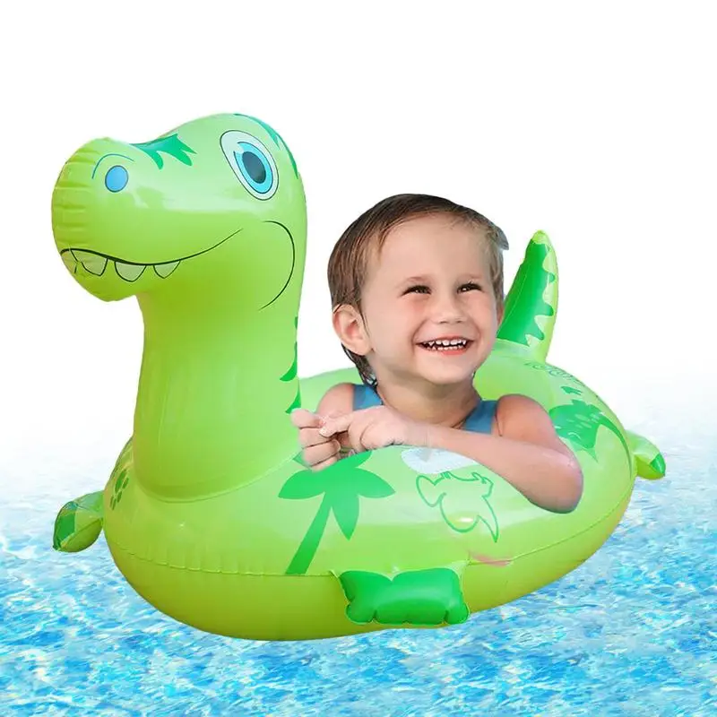 Animal Inflatable Pool Float Cartoon Dinosaur Swimming Ring Inflatable Floaties Easy Inflation & Deflation Ride-On Party Toys