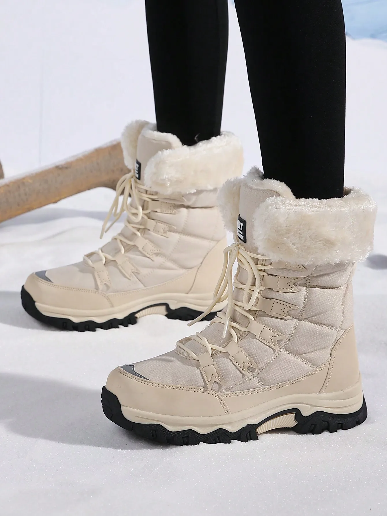 New Winter Women's Plush Thick Snow Boots, Durable And Comfortable, Warm In Sub-Zero Temperatures, High-Top Ski Boots, Men's Outdoor Sports Hiking Boots