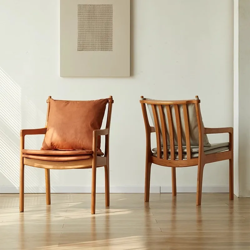 

Solid wood dining chair Home restaurant Nordic cherry wood computer chair Book table chair Comfortable sedentary