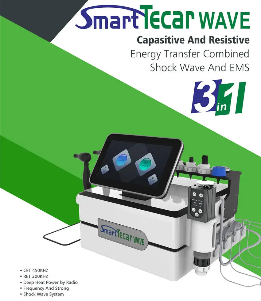 

RET/CET Diathermy Capactive And Resistive Energy Transfer Tecar EMS Electric Muscle Stimulation Shock Wave Physiotherapy Machine