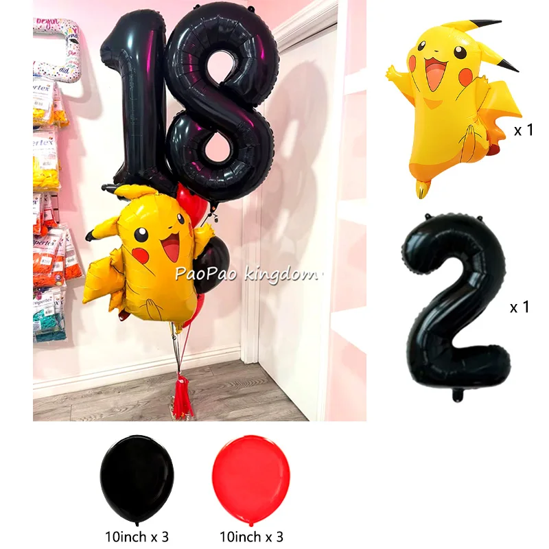 Niedliche Pikachu-Ballons Cartoon-Folienballons Geburtstagsparty-Deko-Set Kinder-Babyparty Feier-Party-Zubehör – Detail 11