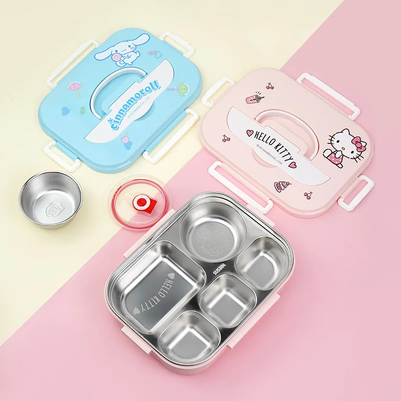 MINISO Sanrio Stainless Steel Lunch Box Household Crisper Box Cartoon Peripherals Home Picnic School Holiday Gifts for Students