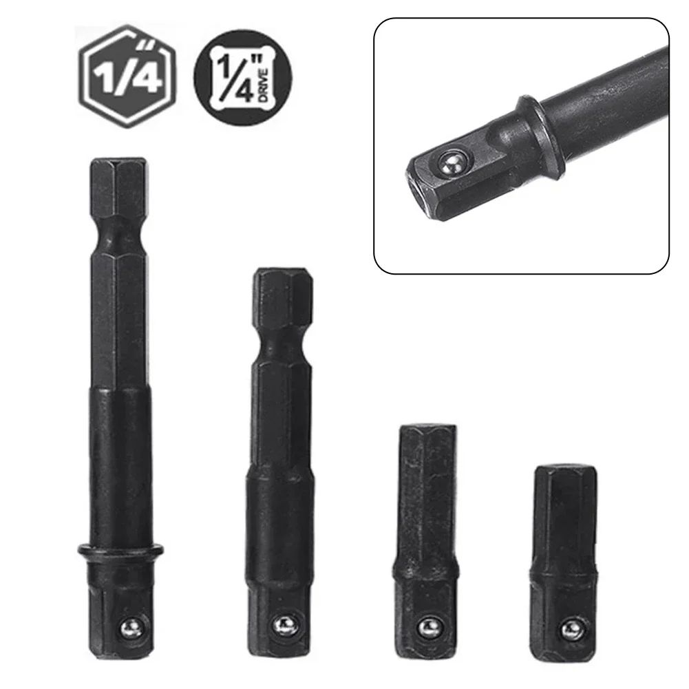 

Impact-Socket Adapters 1/4in Shank Drill Bits Extension Rod For Impact-Drivers Hex Shank To Square Socket Extension Part 25-65mm