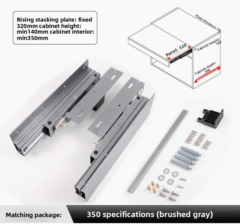 Onzichtbare stijgende uittrekbare tafel Hardware Verlengbureau Glijrail Opklapbare tafel Geleiderailaccessoires
