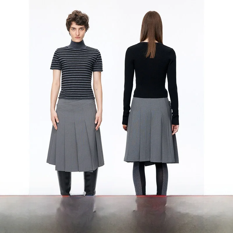 

Оригинальная офисная юбка Loala с асимметричным поясом, из полиэстера, повседневная, однотонная, короткая, А-силуэта