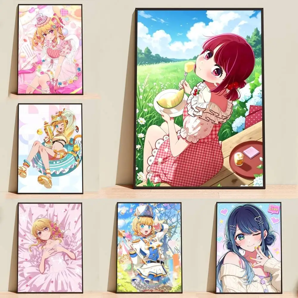 Ai Idol Mom O-Oshi no-Ko Poster High Quality Dorm Living Room Aesthetic Wall Decoration Painting Stickers Gift