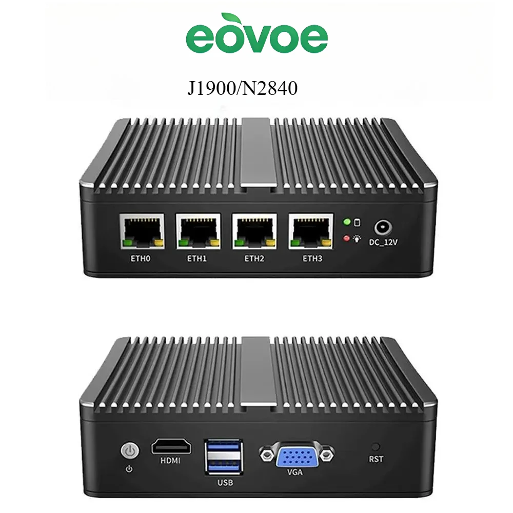 

Промышленный мини-сервер EOVOE с четырехъядерным процессором Celeron J1900/N2840, 4x I211, HD VGA, для офиса, бизнеса, роутера, компьютера, фаервола