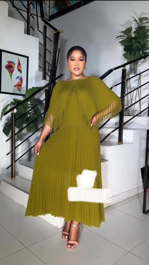 

Miyake Pleats 2025 Summer New Fringed Suit Round Neck Irregular Top Solid Color Skirt Two-piece Set Women's Clothing