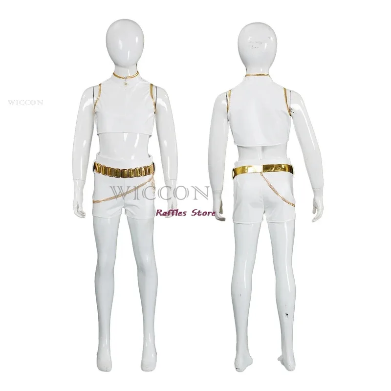 CyKang Ru-mi Adultos Niños Huntrix K-Pop Rumi Kang Cosplay Demon Hunters, Conjunto de falda y chaleco líder para cosplay de Halloween, Golden Out