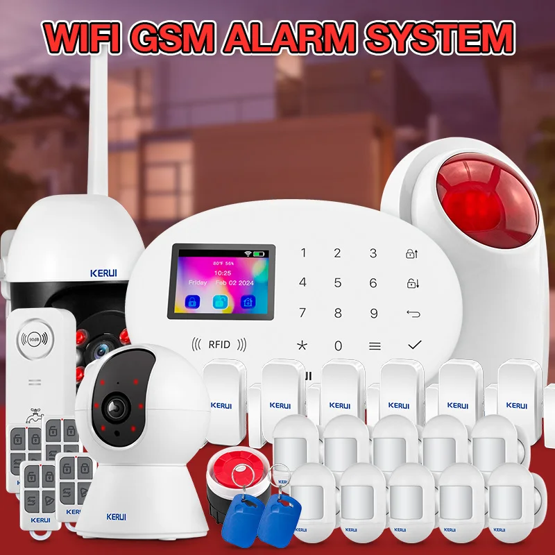 KERUI WiFi GSM Alarm for Home Home Security Alarm System 433MHz Detectors IOS Android Tuya APP Remote Control Anti-theft Alarms