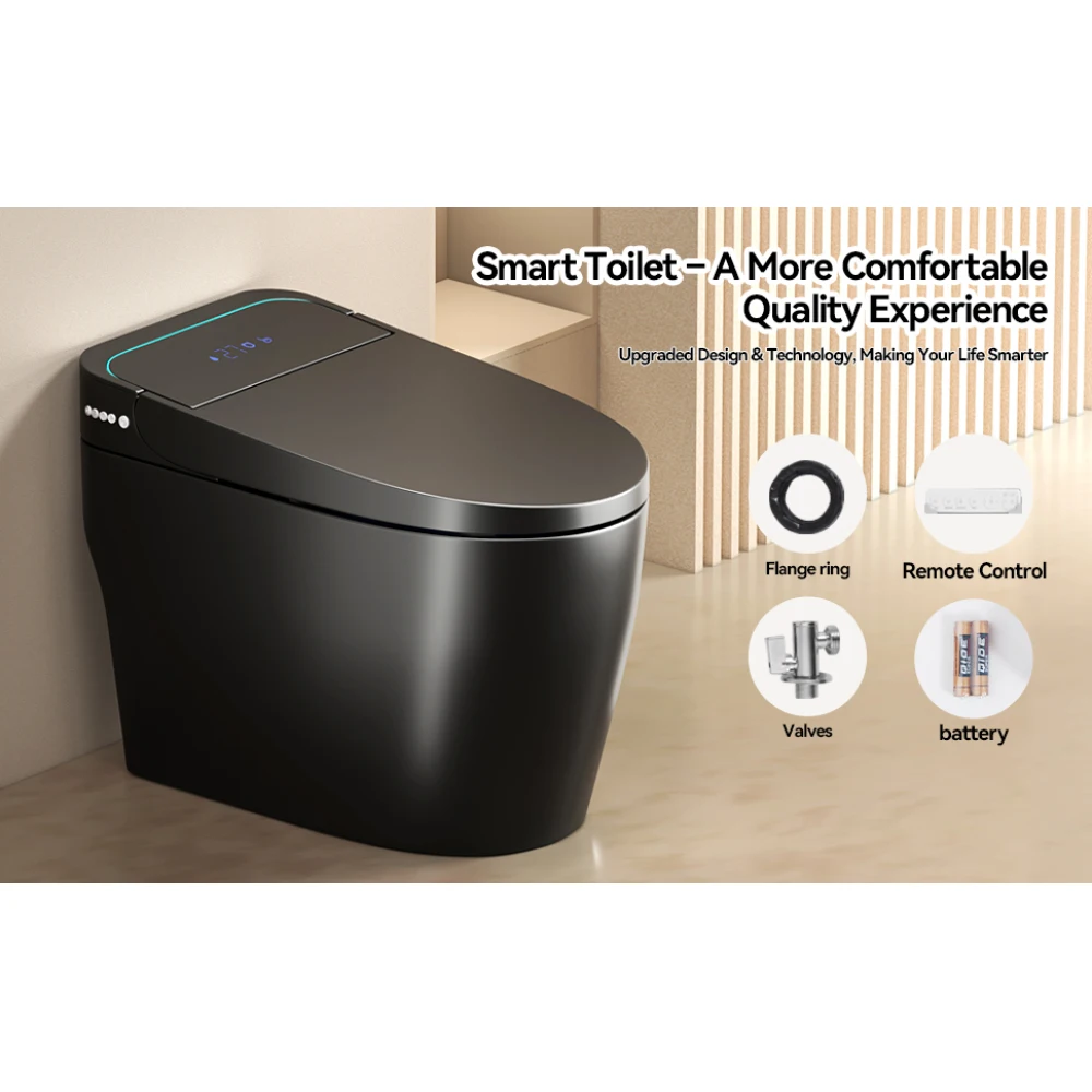 Unique Smart Toile, One Piece Toilet with Bidet Built In,Intelligent Toilet Auto Open/Close Seat. Bidet toilet with Dryer and Warm Water.Gray