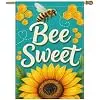 NGZ Bee Sweet Sunflower Honey Garden Flag 28X40 Inch Linen for Garden llz