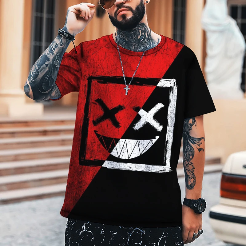 Xoxo نمط تي شيرت موضة الرجال الشارع تيشرت رياضي غير رسمي الذكور س الرقبة المتضخم تي شيرت 100% لايكا البوليستر جودة عالية