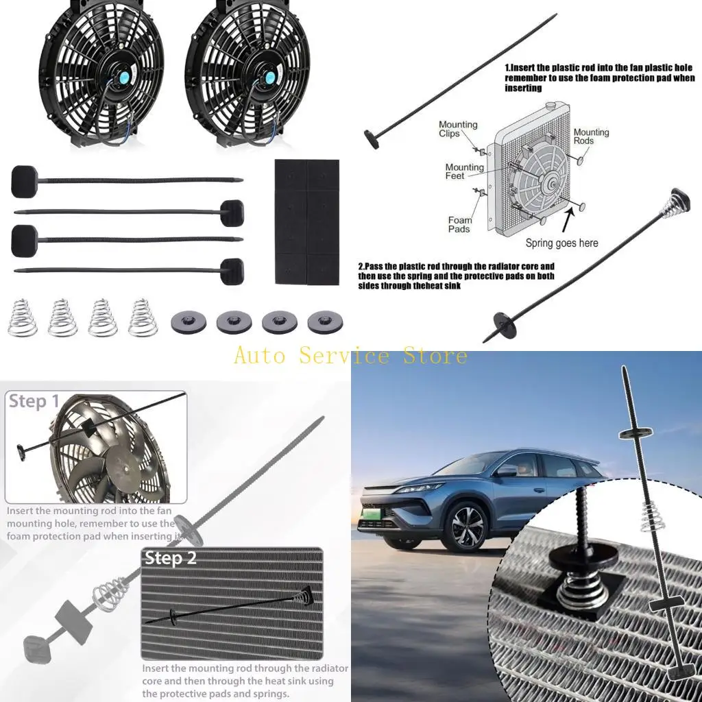462A Radiator Fan Mount Zip Ties Clips Universal Car Fan Mounting Auto Electric Transmission Coolers Mounting Tie Strap
