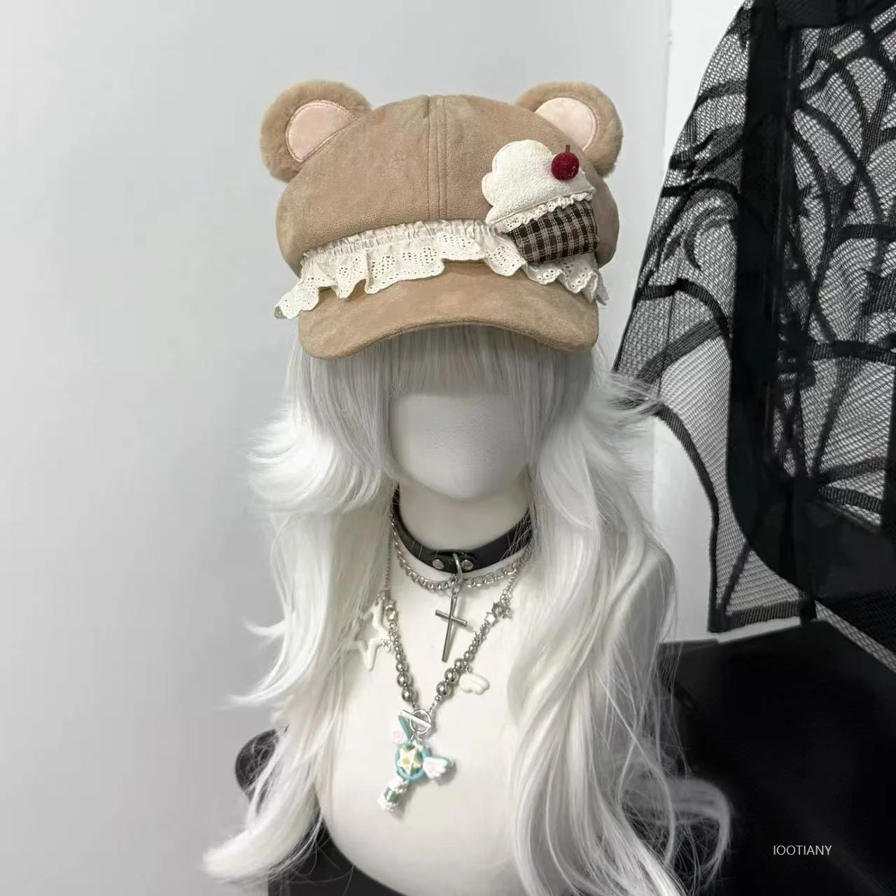 Damski kapelusz z króliczymi uszami, kapelusz imprezowy Y2k, akcesoria, japoński beret w stylu love, kapelusz damski, cosplay, lolita, urocza czapka baseballowa z uszkami, 2025